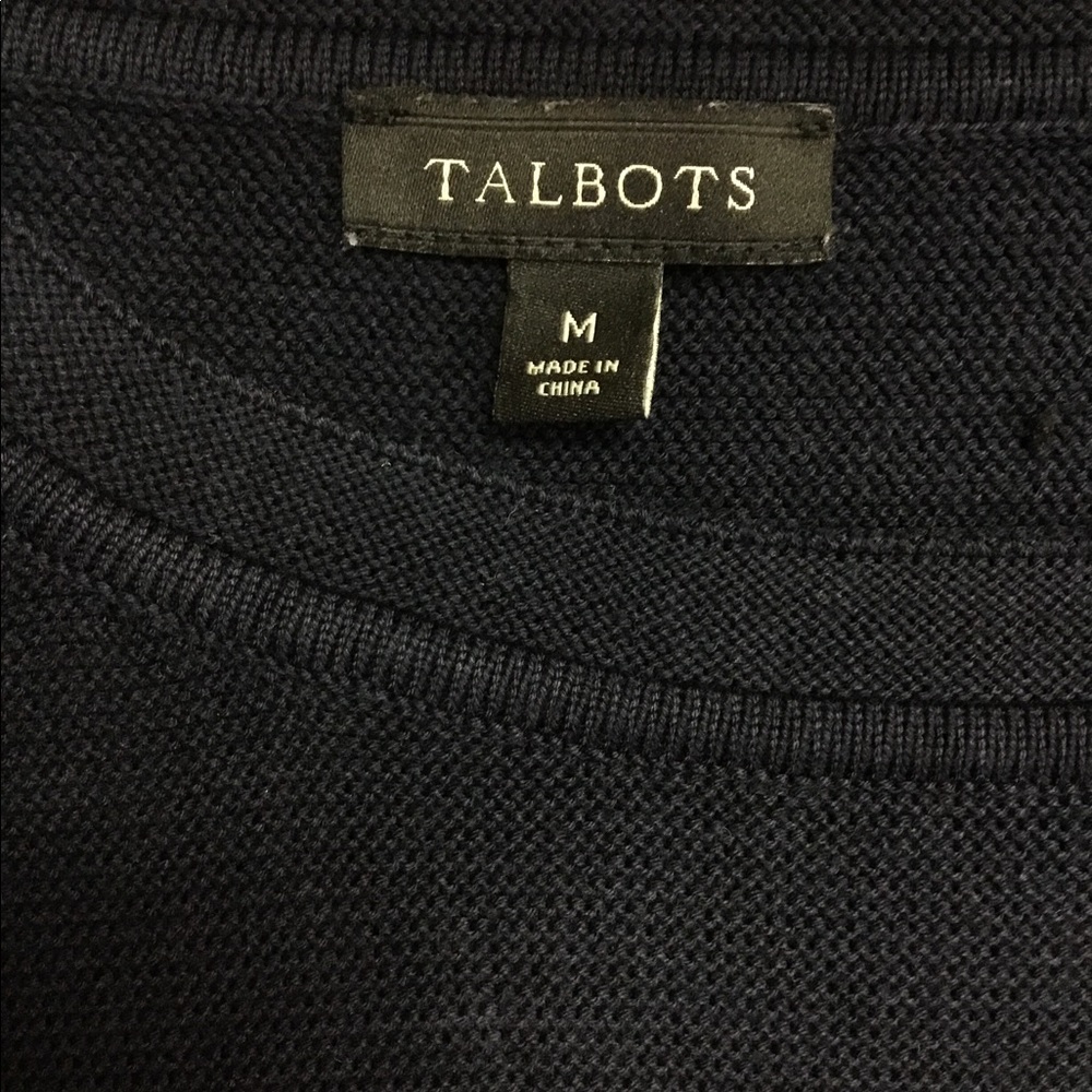 Talbots Solid Navy Buttons Down Left Arm Silver A… - image 8